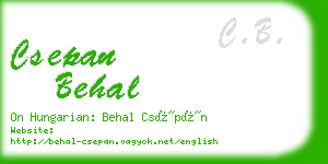 csepan behal business card